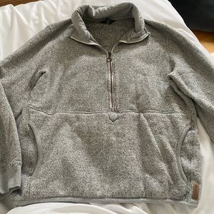 Medium grey roots boxy quarter zip